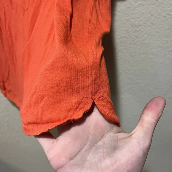 Chico's Orange Blouse 2 Women's XL Cotton Modal Short Sleeve Classic Colorful - Picture 4 of 7